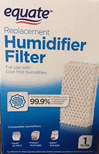 Equate Replacement Humidifier Filter for use with Cool Mist Humidifiers for use with EQ2119-UL, ProCare PCCM-832N, ReliOn-RCM-832 & 832N, Robitussin DH-832, Duracraft DH-830, SS SH100&SH200