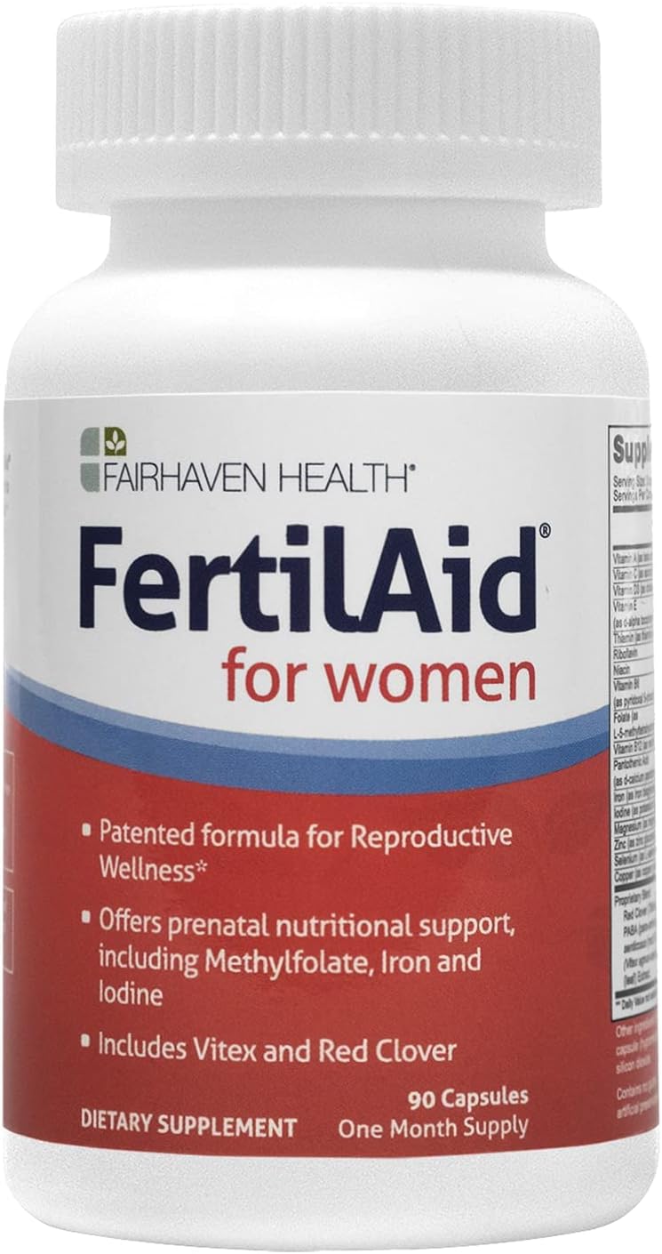 Fairhaven Health FertilAid for Women | Prenatal Multivitamin Fertility Supplements with Vitex & Folate | Supports Cycle Regularity & Ovulation | 90 Capsules