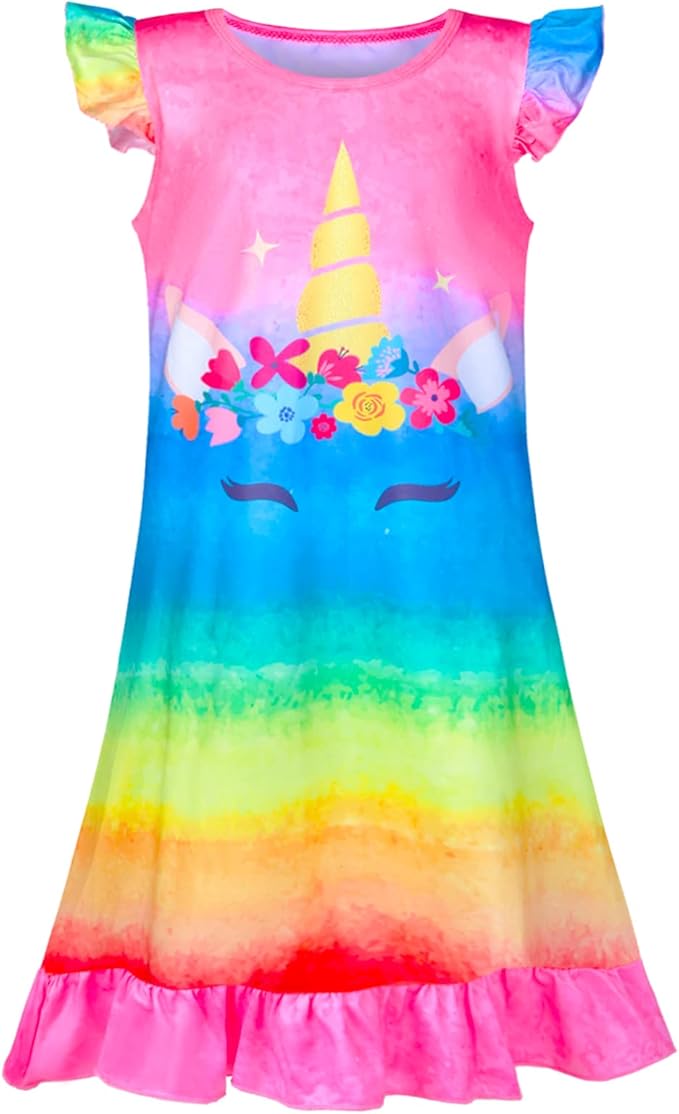 Fiodrimy Girls Unicorn Nightgown – Flutter Sleeve Pajamas 3–9 Years | Pakistan