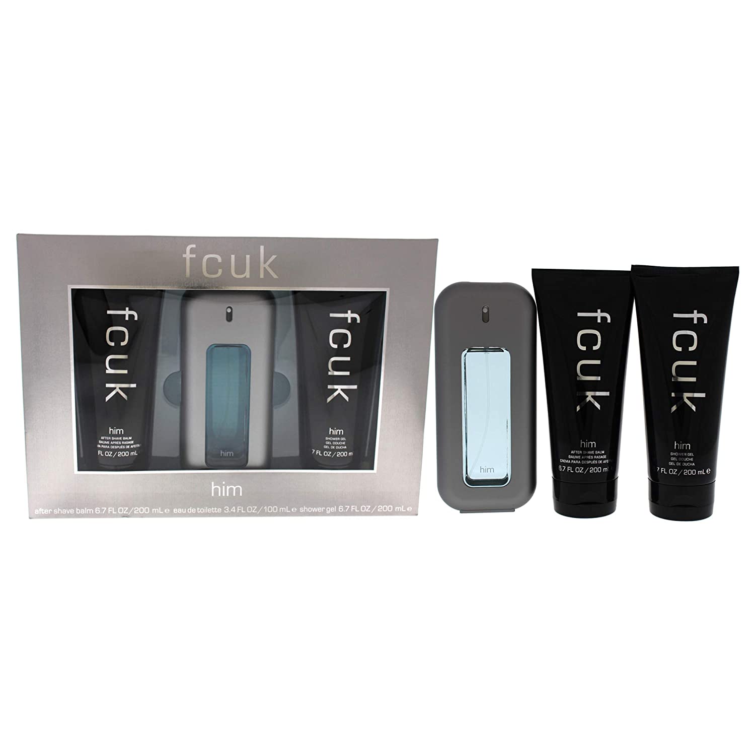 French Connection UK Fcuk Men | EDT Spray - 3.4 Fl.Oz | Shower Gel - 6.7 Fl.Oz | After Shave Balm - 6.7 Fl.Oz |