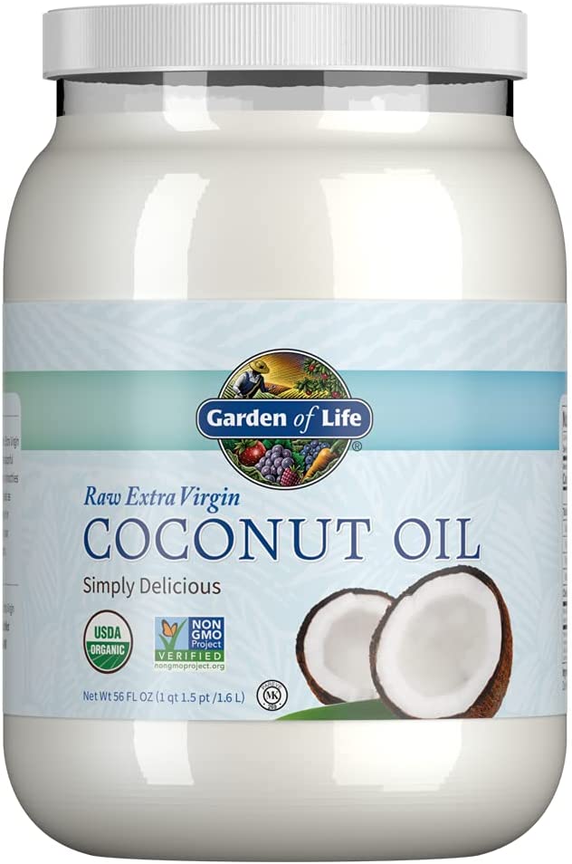 Garden of Life Pure Raw Extra Virgin Organic Simply Delicious Coconut Oil for Hair, Skin, Cooking, 110 Servings