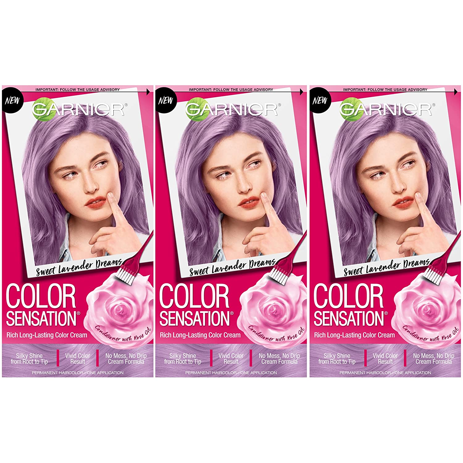Garnier Hair Color Sensation Hair Cream, Sweet Lavender Dreams, (Pack