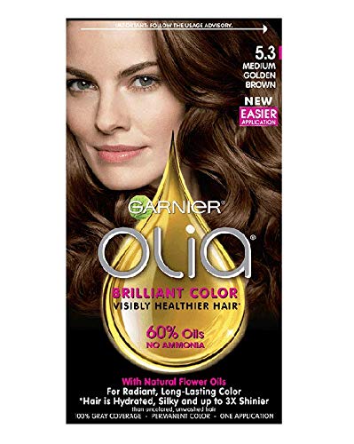 Garnier Olia Oil Powered Permanent Hair Color (Pack of 2) - 5.3 - Medium Golden Brown Hair Dye