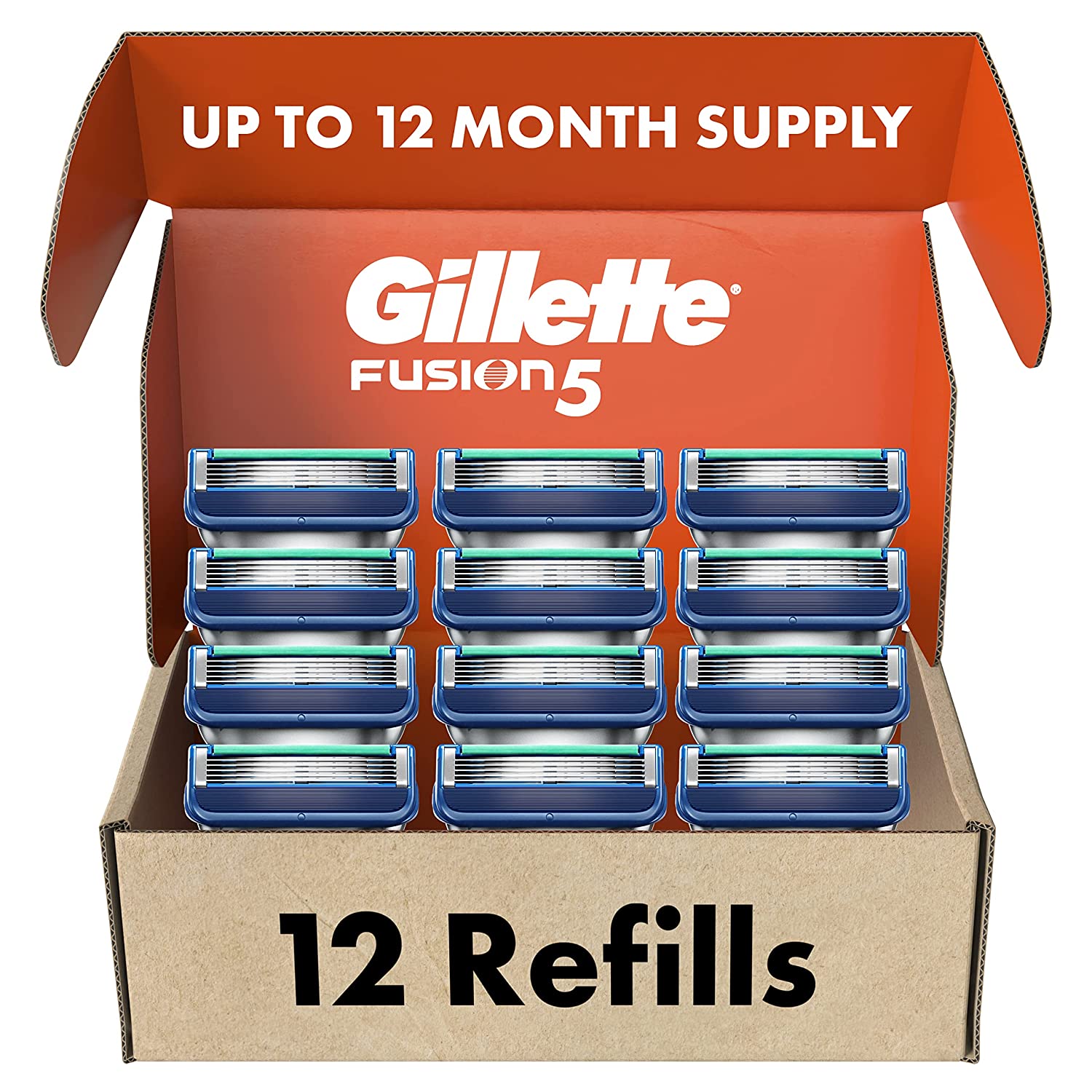 Gillette Fusion5 Manual Men s Razor Blade Refills with Lubrastrip - 12 Count