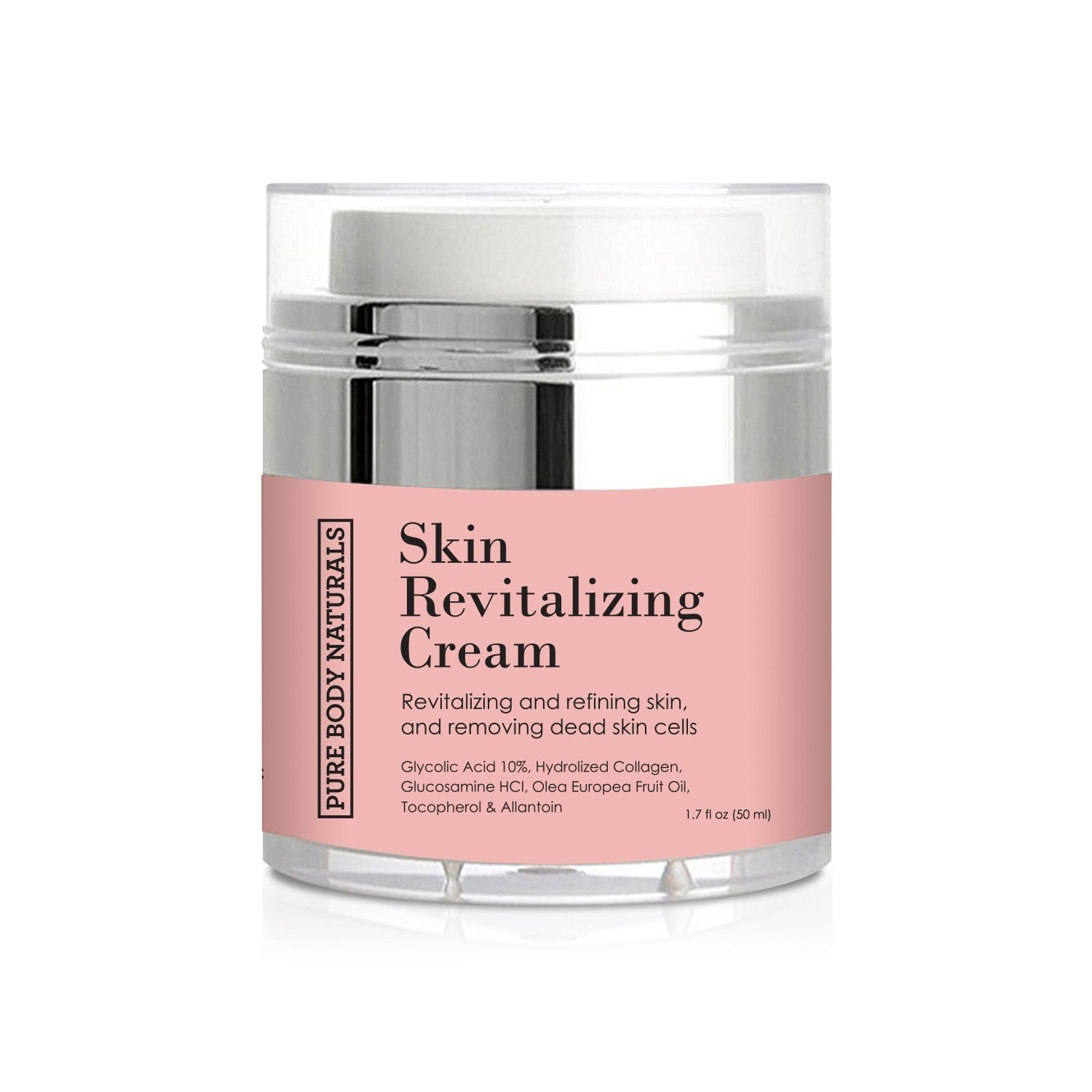 Pure Body Naturals Revitalizing Glycolic Acid Cream - 1.7 Oz (50ml)