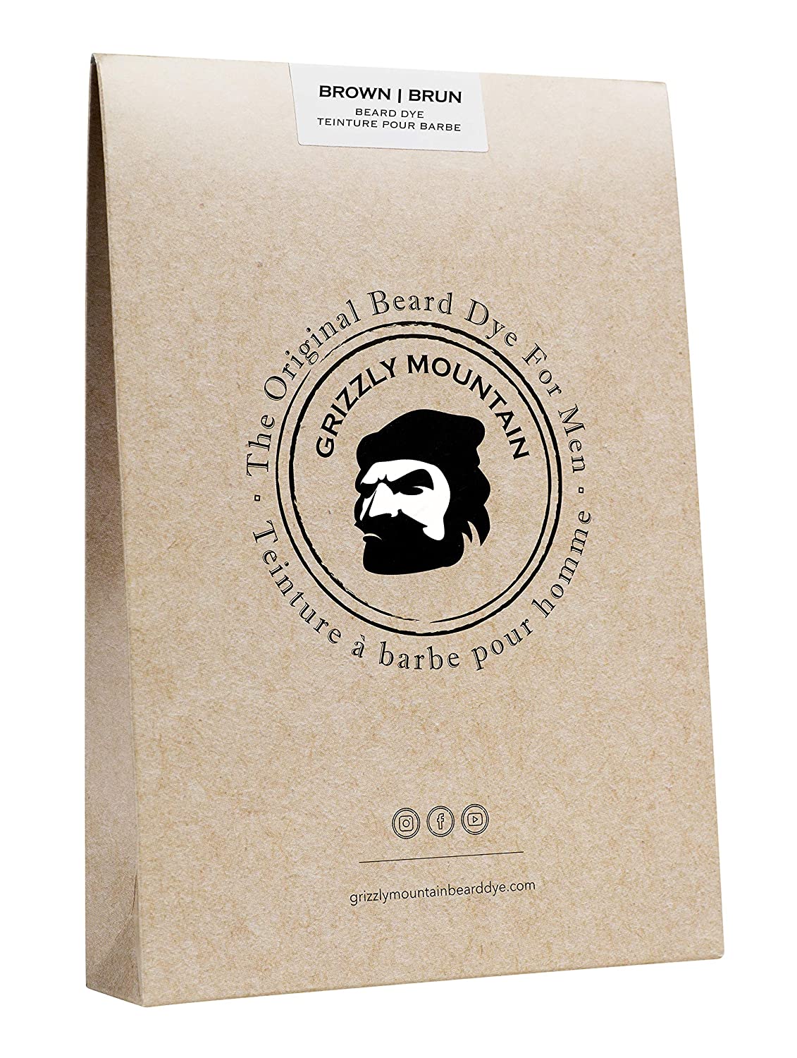 Grizzly Mountain Beard Dye - Organic & Natural Brown Beard Dye 3.5Oz (100g)