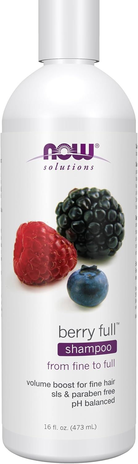 NOW Foods Solutions, Berry Full™, Volume Boost Shampoo for Fine Hair with Biotin, pH Balanced, 16-