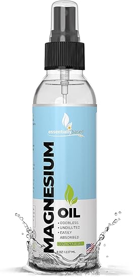 100% Pure Magnesium Oil Spray - Extra Strength 3575 mg per oz - Large 8oz Size - Essential Mineral Source - Natural Pain Relief & Sleep Aid