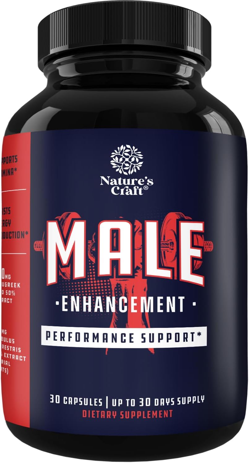 Male Enhancement Formula with Tongkat Ali and Horny Goat Weed Enriched, Natural Testosterone Support for Men, 30 Caps