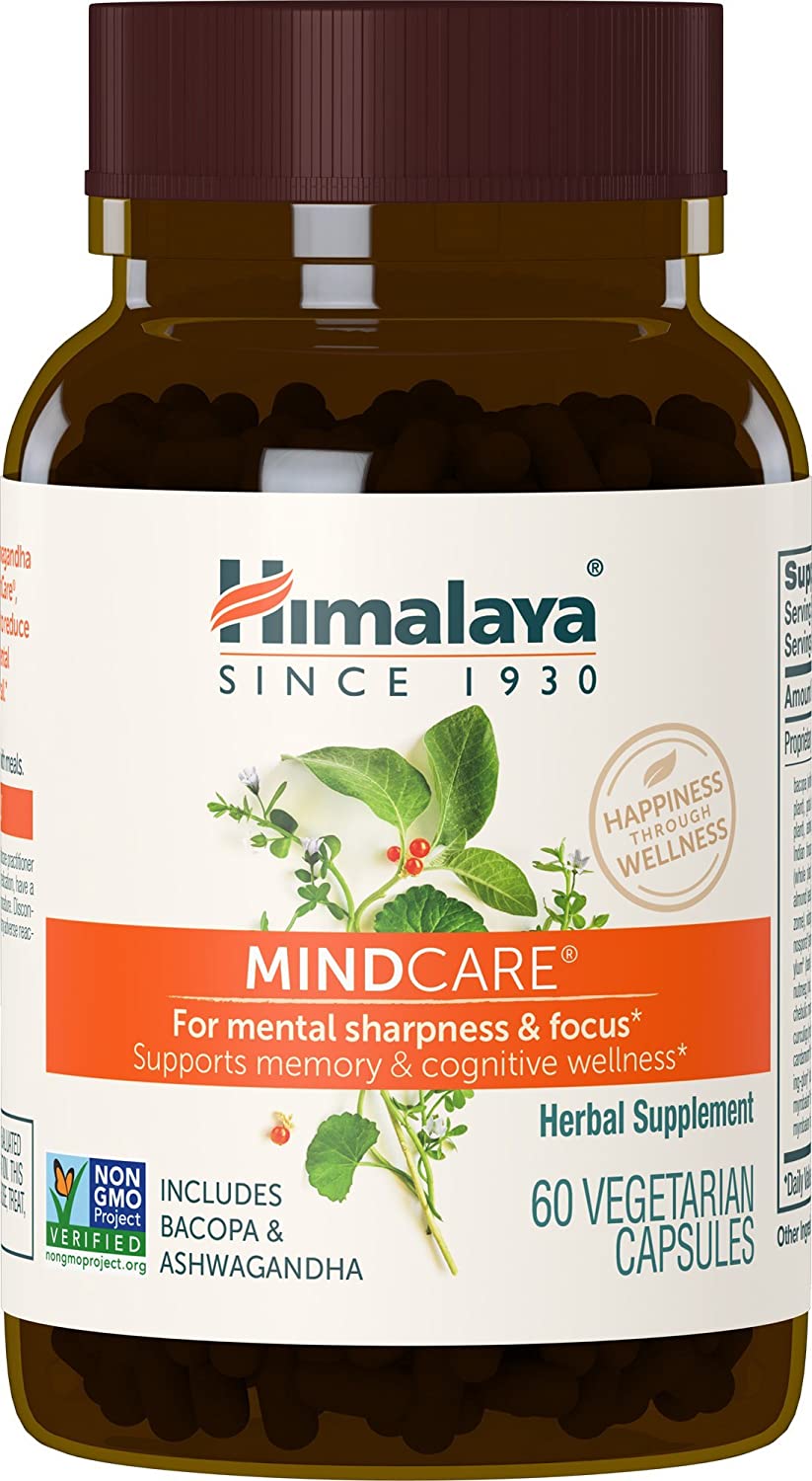 Himalaya MindCare: Elevate Mental Sharpness, Focus, and Memory with Nootropic Brain Supplement, 1170 mg, 60 Capsules
