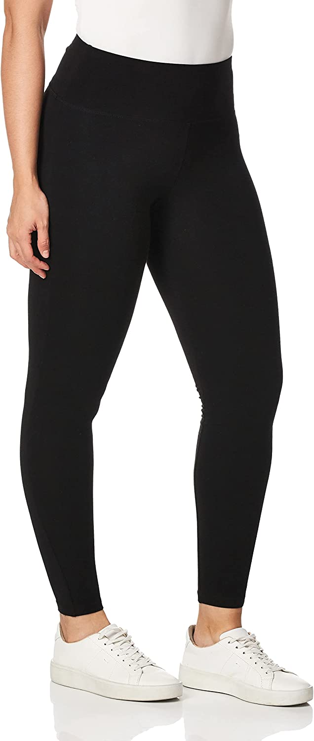 Juicy Couture Women's Essential High Waisted Cotton Simple Bold Legging,  Deep Black - XL