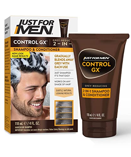 Just for Men Control GX Grey Reducing 2-in-1 Shampoo and Conditioner - Just For Men, 4 Fl Oz (118ml)