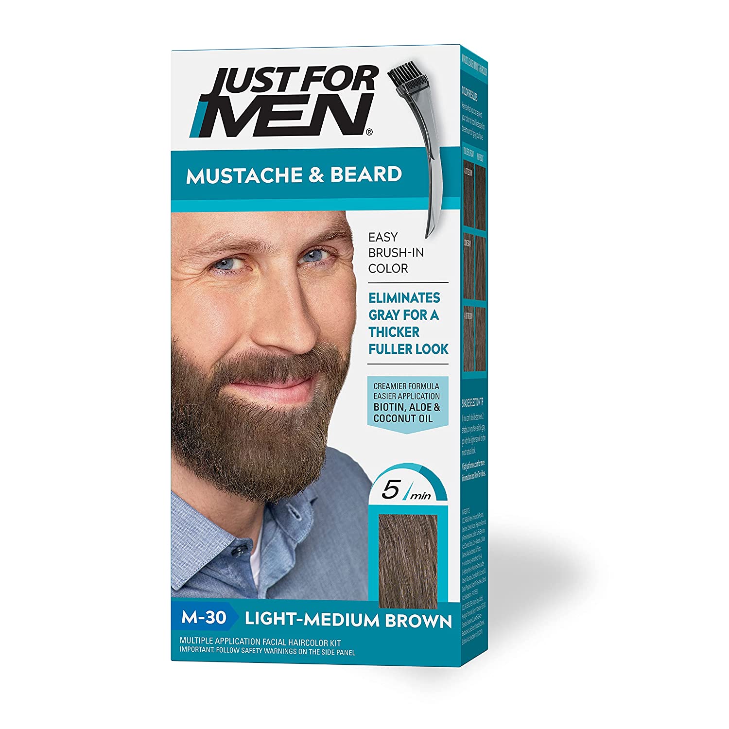 Just For Men Mustache & Beard, Beard Coloring for Gray Hair, M30