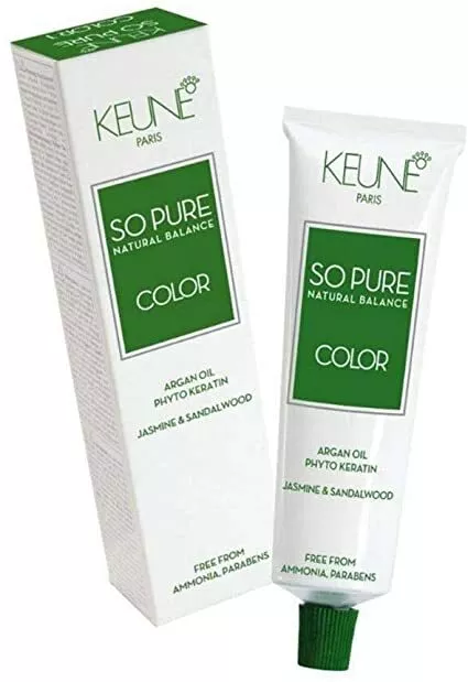 Keune So Pure Permanent Hair Color - 60ml (2.1 fl.oz), Ammonia Free & Paraben Free - Dark Brown 