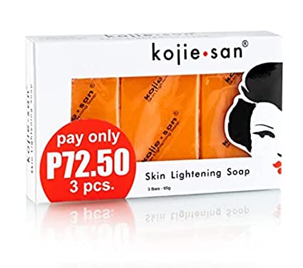 Kojie San Original Kojic Acid Skin Brightening Soap with Coconut & Tea Tree Oil - 65g x 3 Bars for Hyperpigmentation and Scars