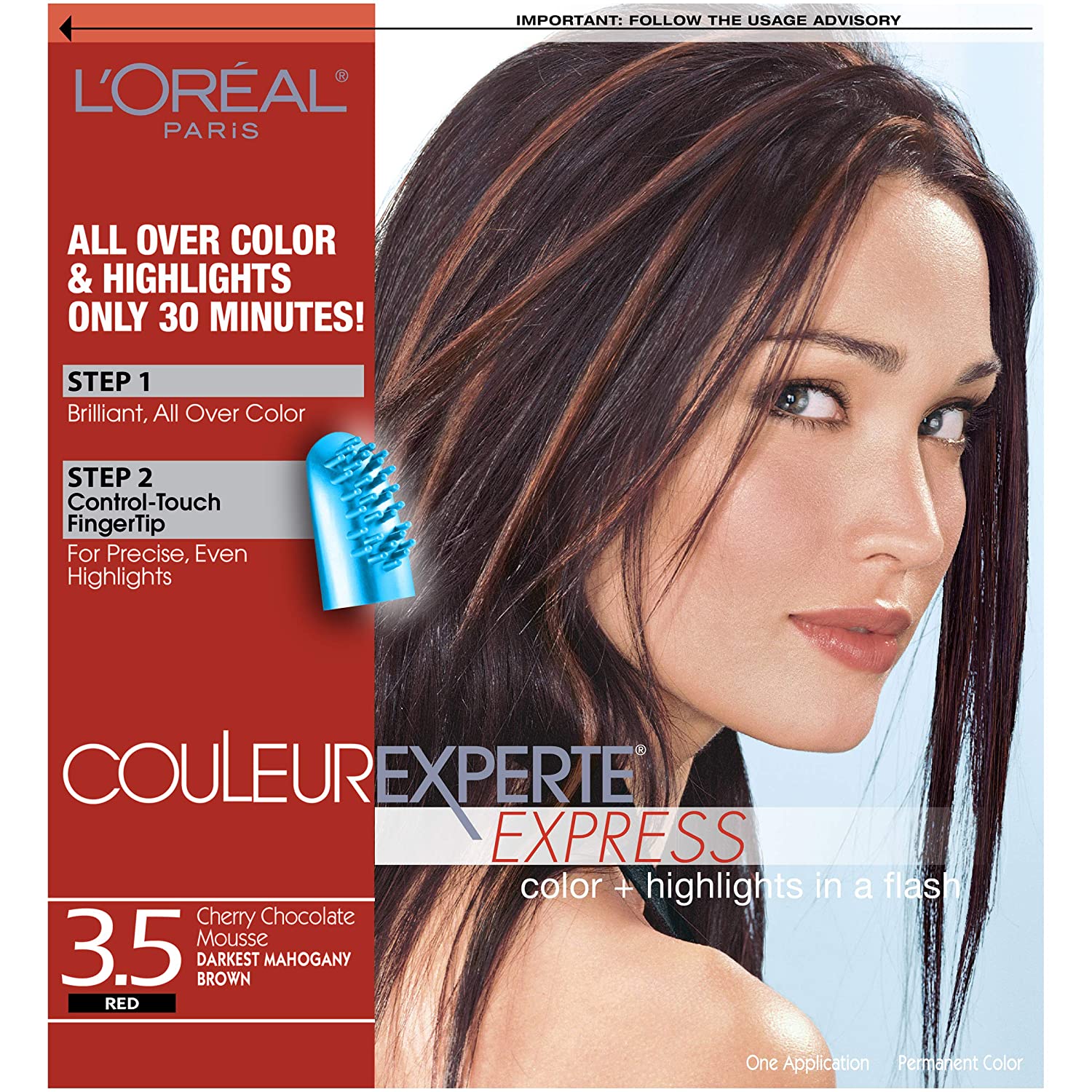 L'Oreal Paris Couleur Experte 2-Step Home Hair Color and Highlights Kit - Chocolate Mousse