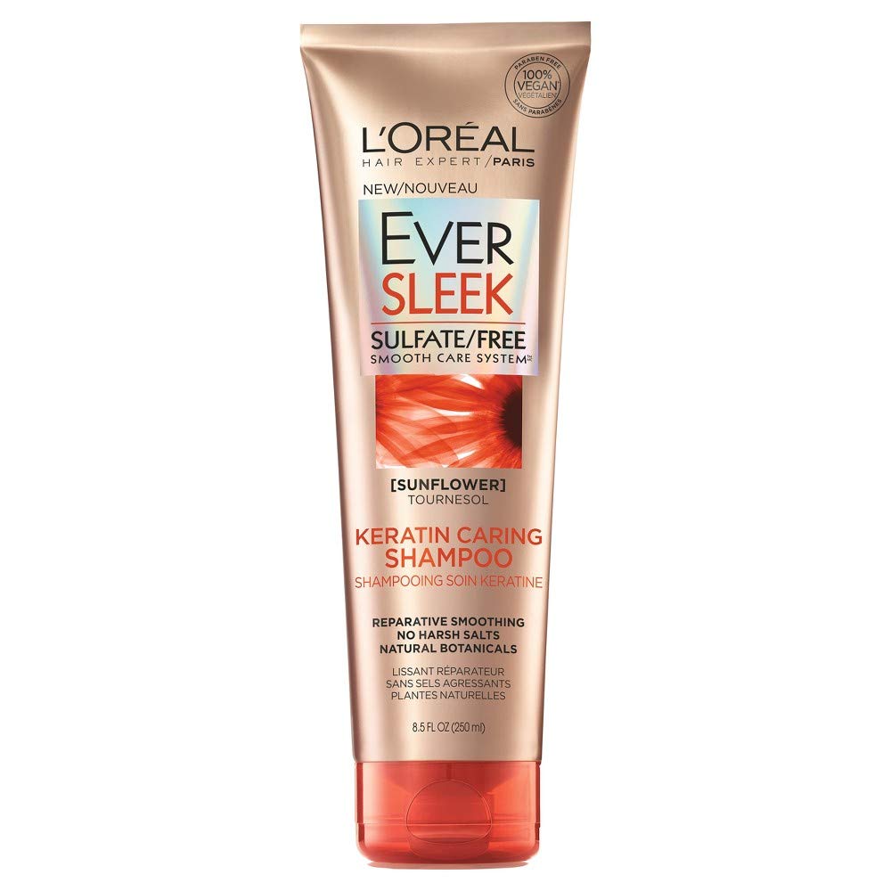 L'Oreal Paris EverSleek Sulfate-Free Smoothing System Reparative Smoothing Shampoo, 8.5 Fl Oz(250ml)