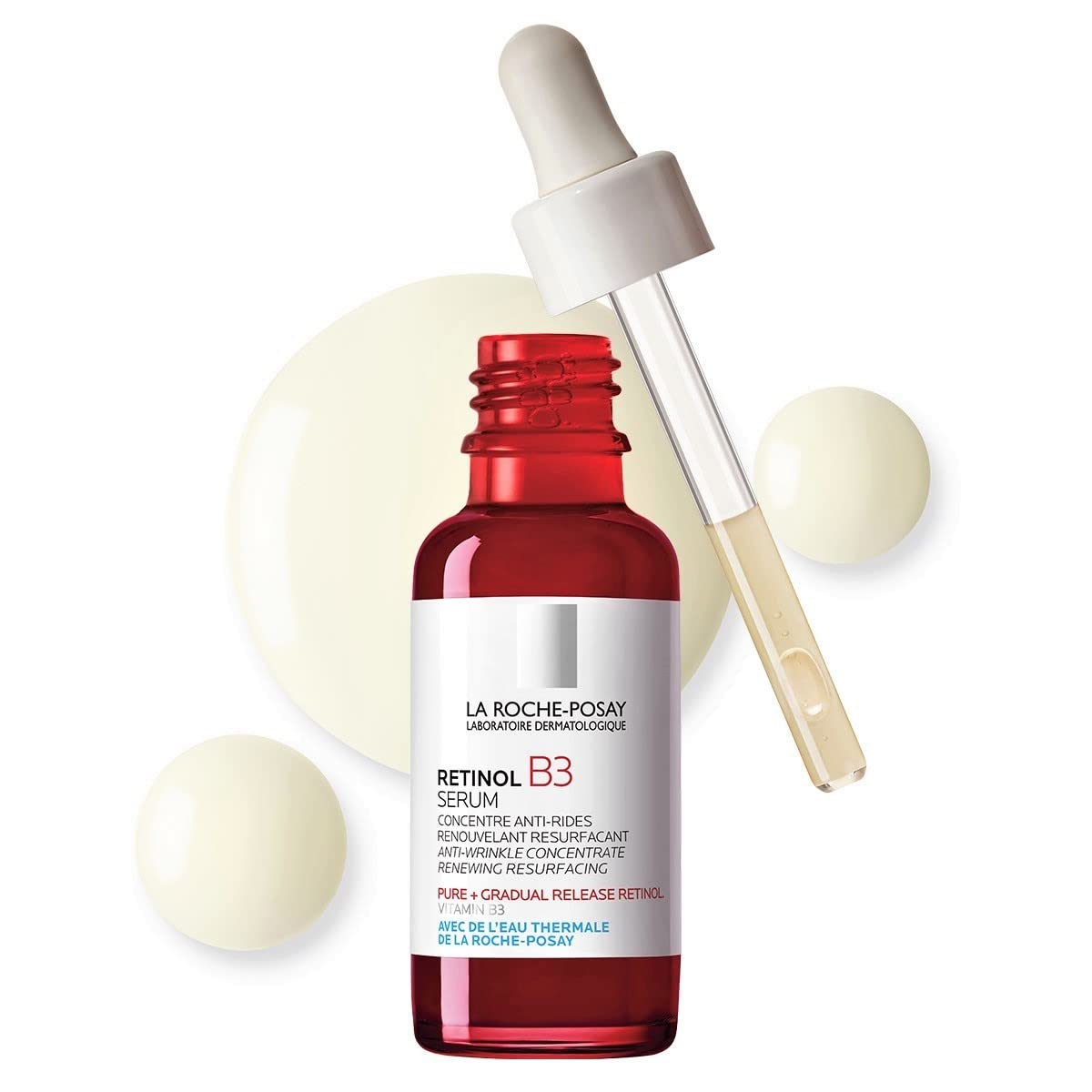 La Roche-Posay Pure Retinol Face Serum with Vitamin B3 for Lines, Wrinkles & Premature Sun Damage - 1 Fl.Oz (30ml)