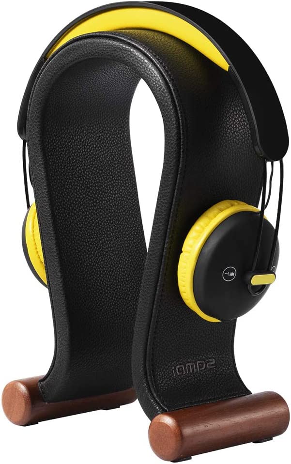 Leather Headphone Stand Headset Stand Headphone Holder Universal Gaming Headset Holder - Black