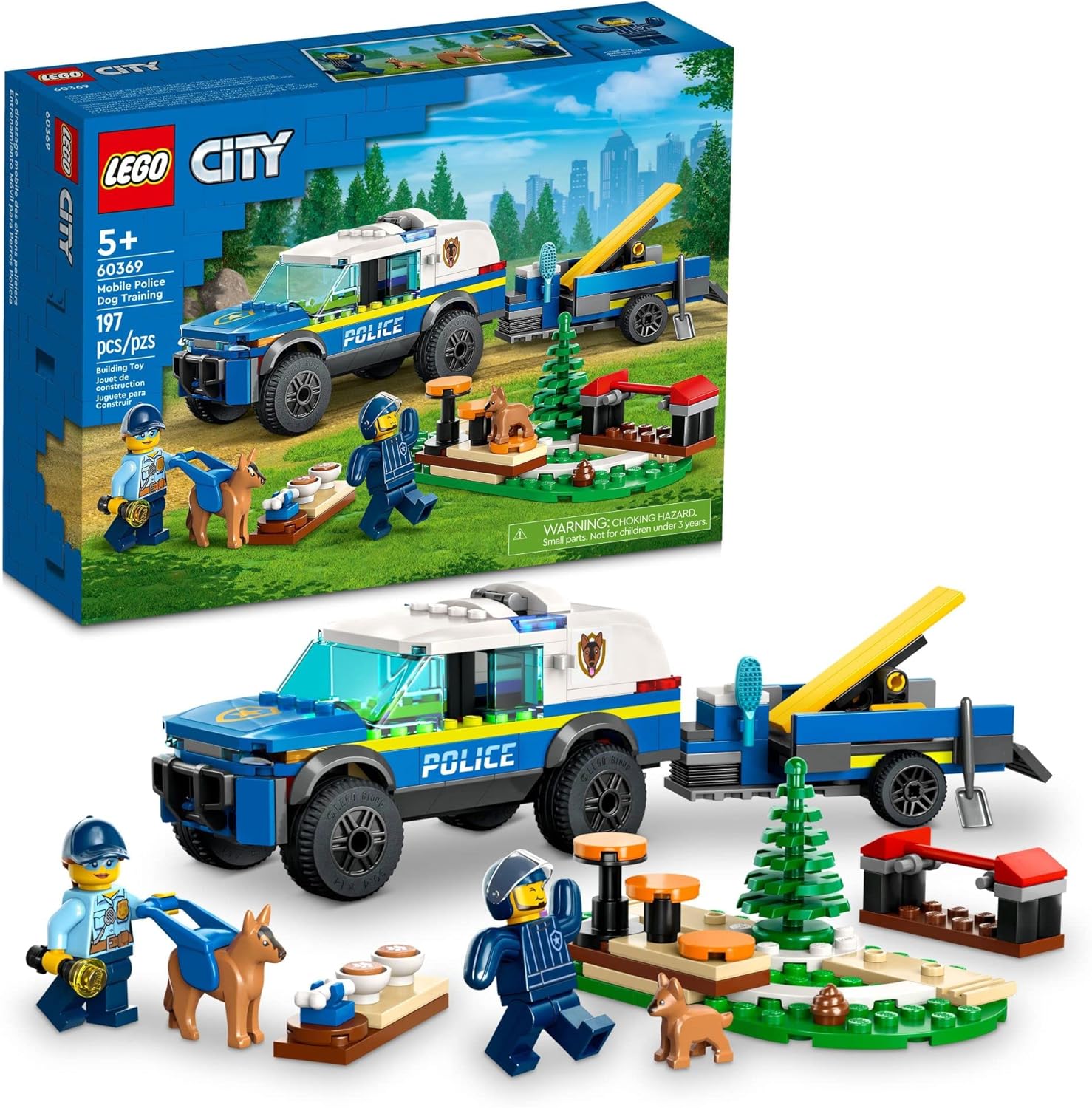 LEGO City Mobile Police Dog Training 60369 Set - Police SUV Toy Car with Trailer & Obstacle Course - Includes Puppy Figures - Educational Building Toy for Ages 5+ - Imported for Amazon Pakistan
