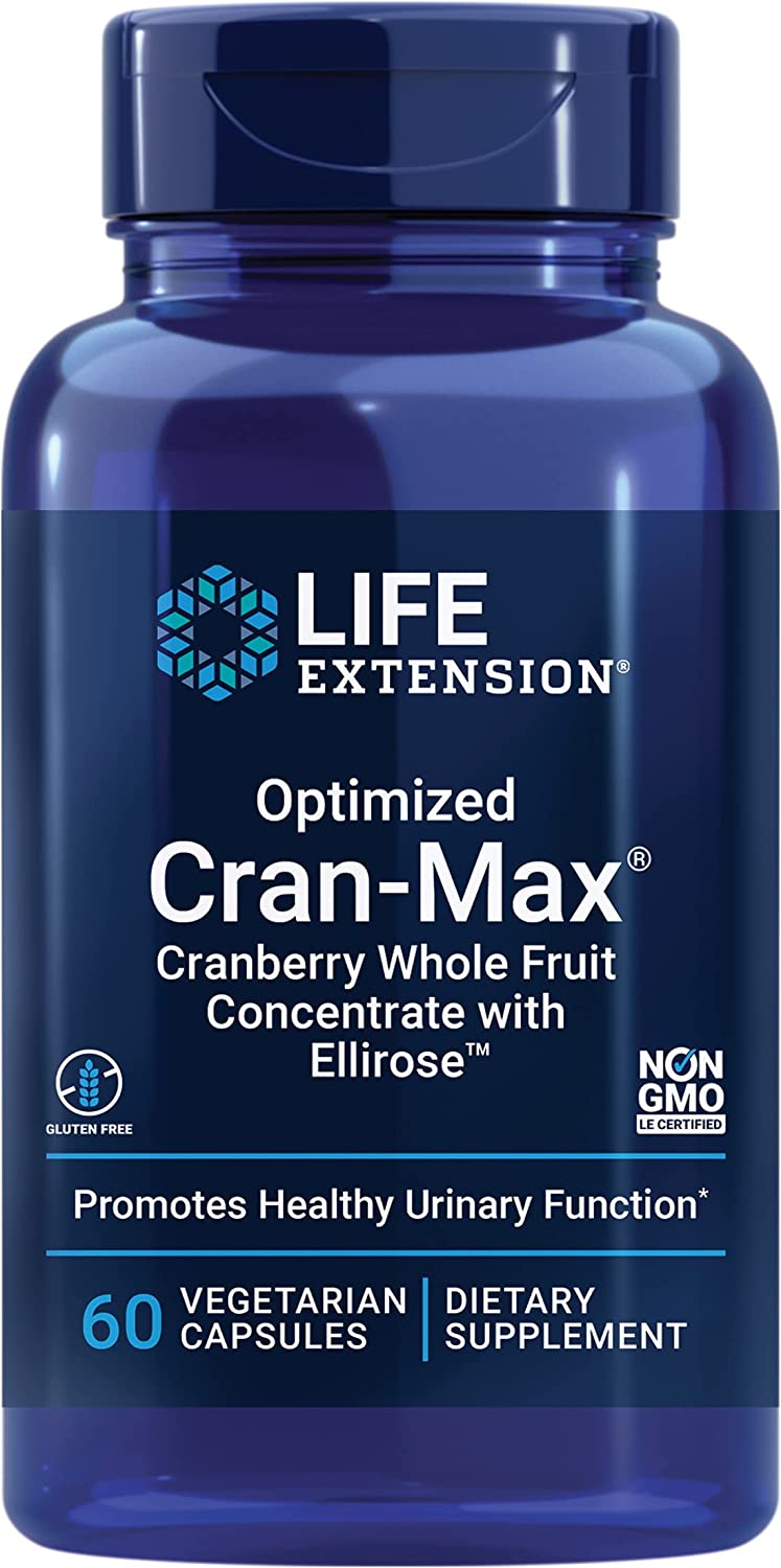 Life Extension Optimized Cran-Max with Ellirose Vegetarian Capsules - 60 Count