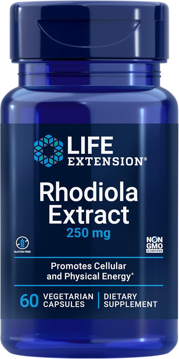 Life Extension Rhodiola Rosavins 250mg Vegetarian Capsules – 60 Count Herbal Adaptogen for Stress, Energy & Mental Clarity in Karachi, Lahore & Islamabad