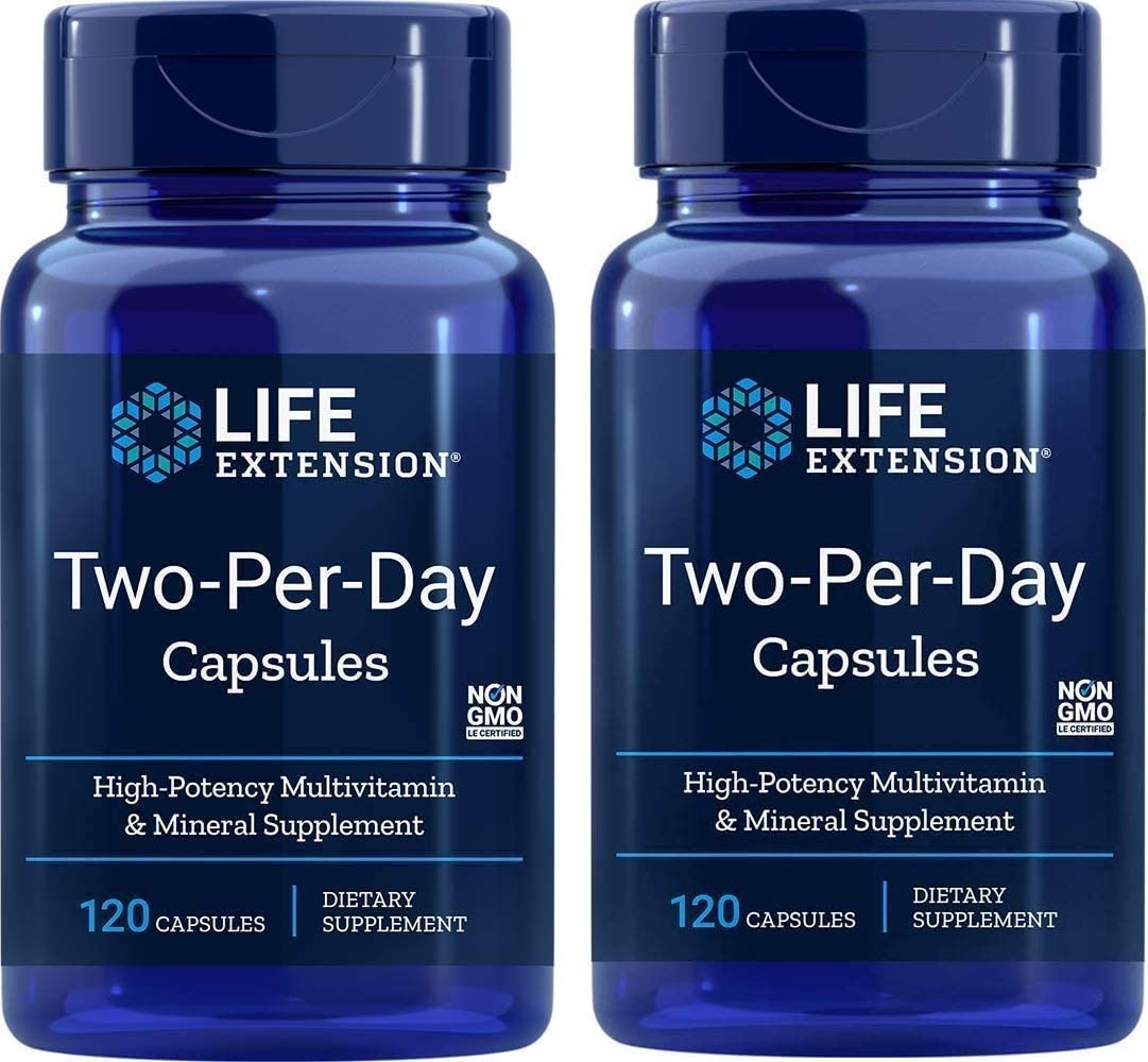 Life Extension Two Per Day Capsules, (2 Pack) - 120 Count Each