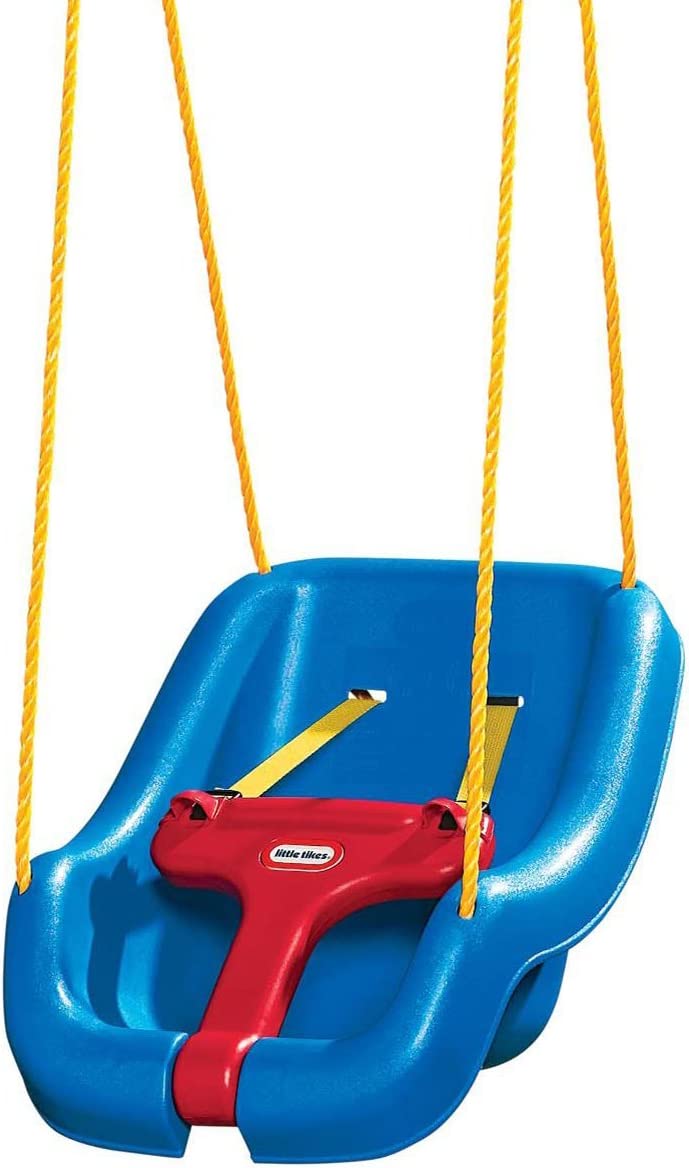 Little Tikes Snug 'n Secure Blue Swing with Adjustable Straps, 2-in-1 for Baby and Toddlers - Multi
