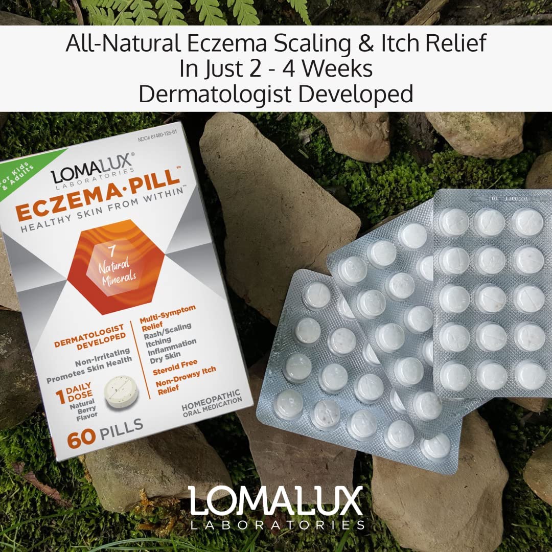 Loma Lux Eczema Pill Healthy Skin with 7 Natural Minerals Prevents Eczema Scaling Inflammation Itching No Harsh Chemicals - 60 Pills