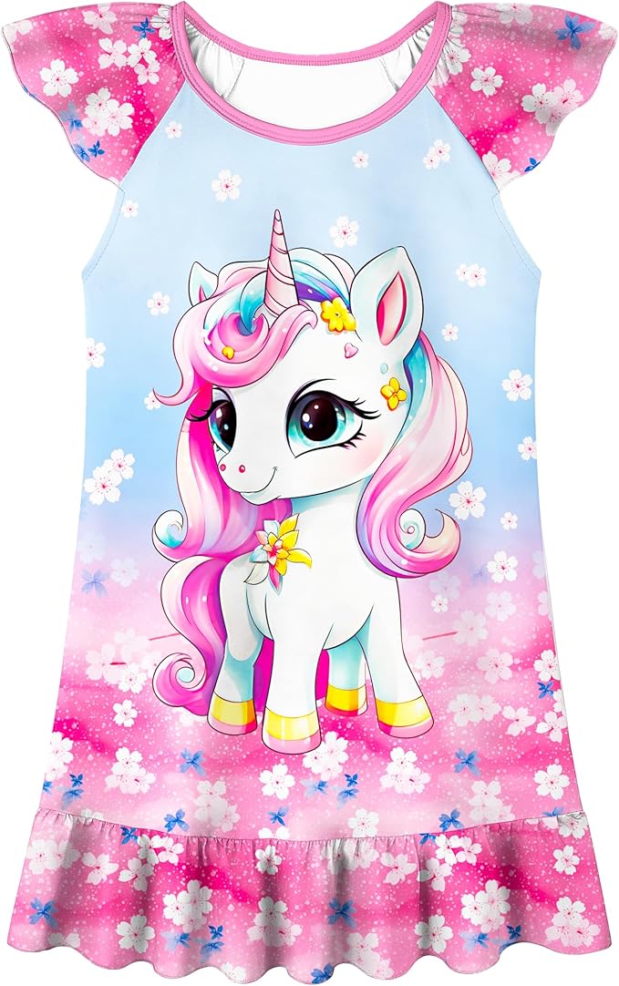 LQSZ Girls Nightgown – Flutter Sleeve Princess Pajamas 3–10 Years | Pakistan