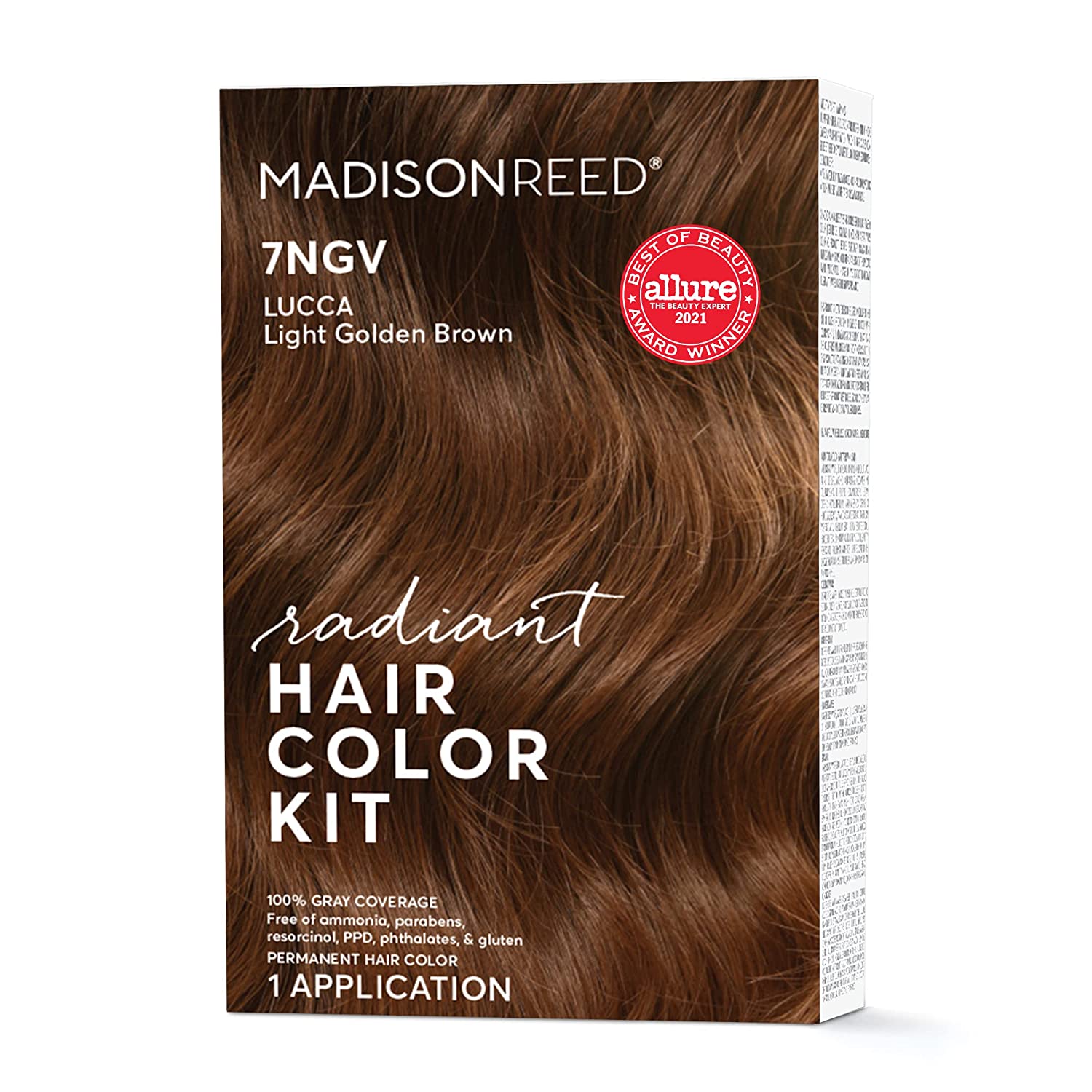 Madison Reed Radiant Hair Color Kit, Permanent Hair Dye, 100% Gray Coverage, Ammonia-Free - Lucca Light Golden Brown 7NGV