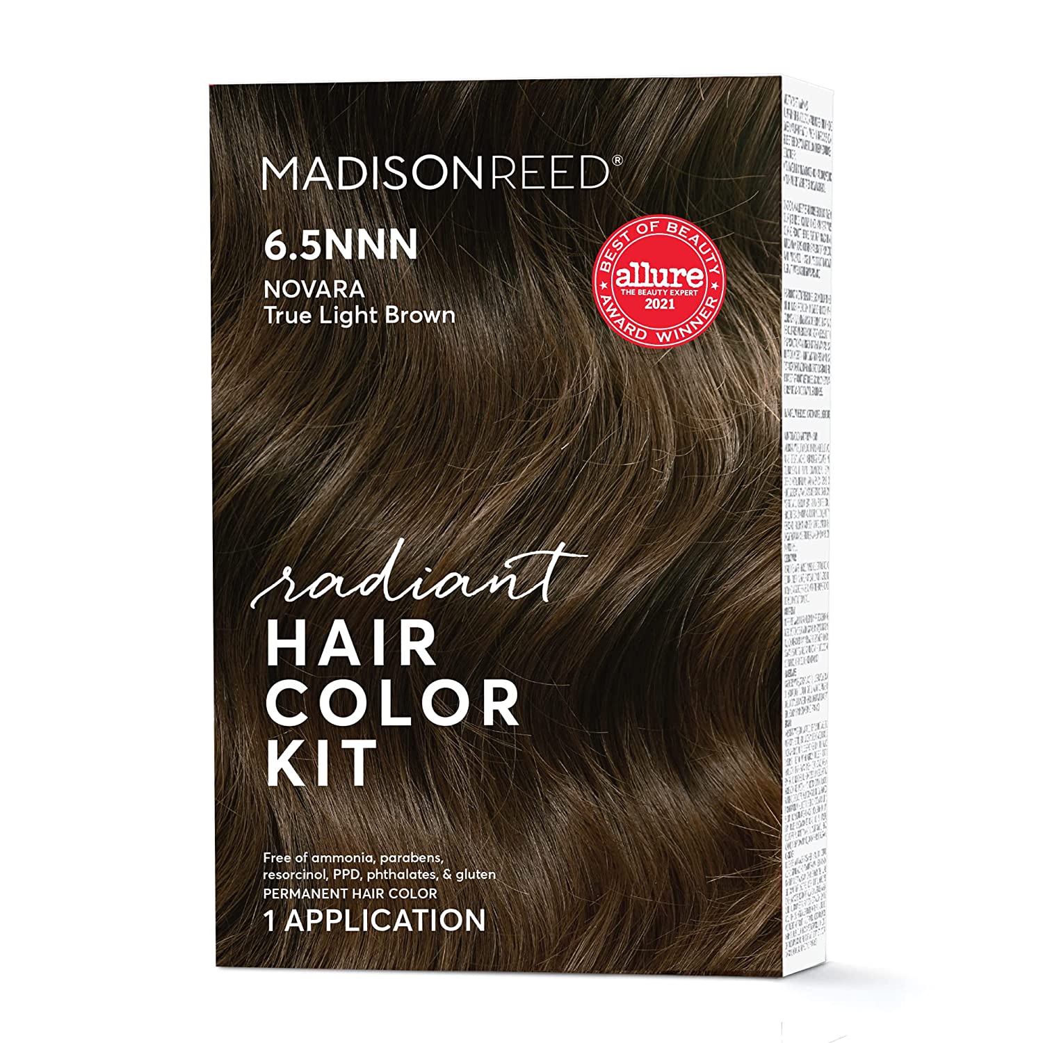 Madison Reed Radiant Hair Color Kit, Permanent Hair Dye, 100% Gray Coverage, Ammonia-Free - Novara True Light Brown 6.5NNN