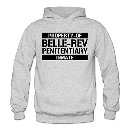 MARC Women s Suicide Squad Property Of Belle Rev Penitentiary Hooded Sweatshirt Ash Size XL