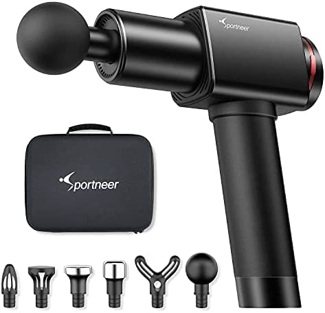 Massage Gun, Sportneer Deep Tissue Percussion Muscle Massager Gun for Pain Relief  Super Quiet Sport