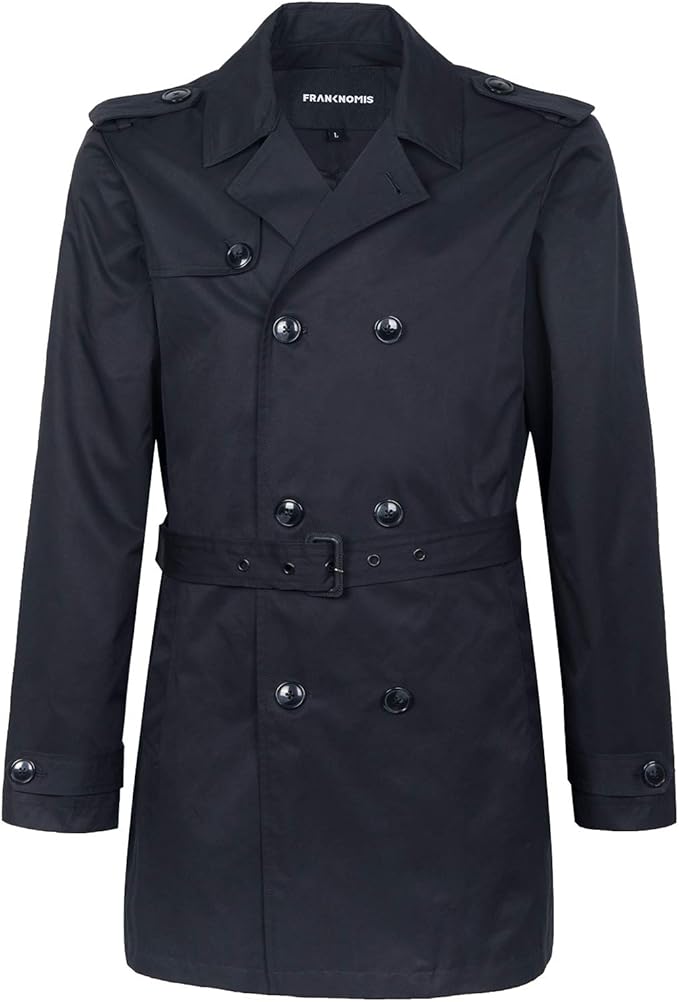 Men Black Trench Coat – Double Breasted Waterproof Winter Jacket Pakistan