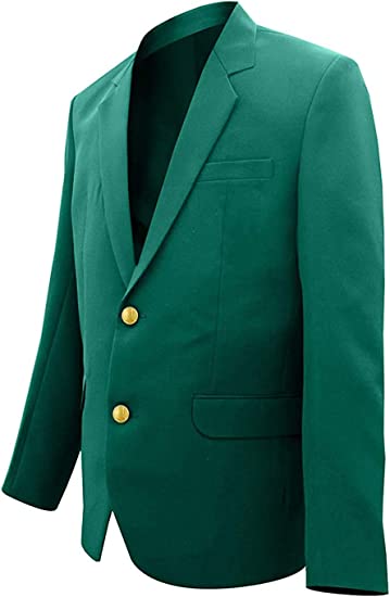 Mens Casual Coat Blazer Slim Fit Traditional Golf Sportswear Masters Green Cotton Jacket - Green
