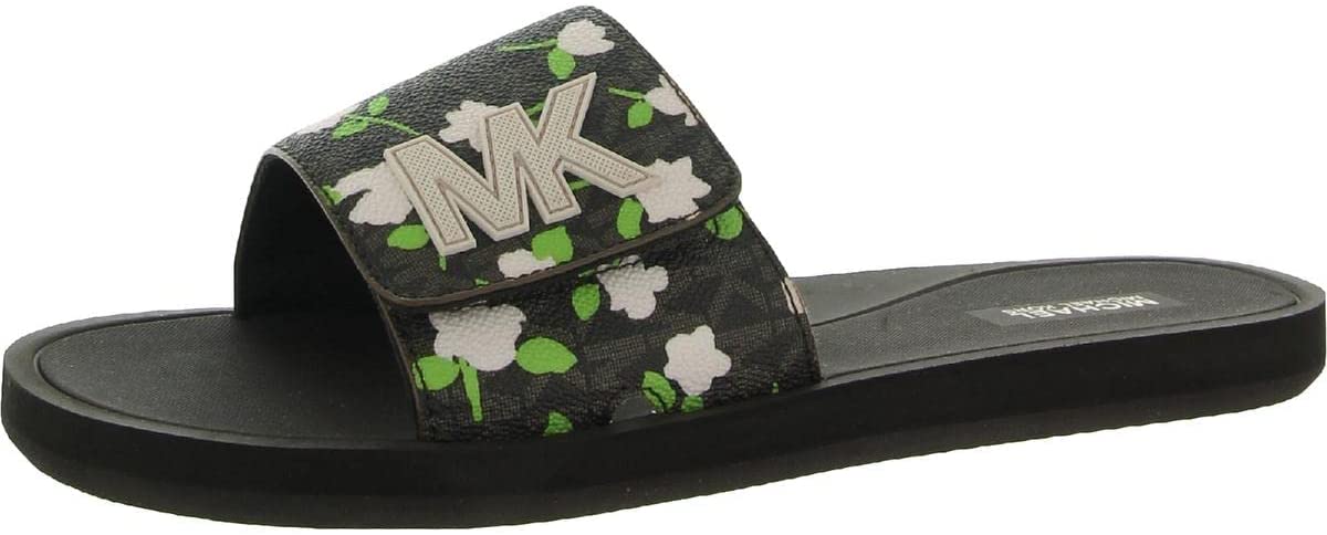 Michael Michael Kors Womens MK Slide Slippers, Size 5 - Brown Multi