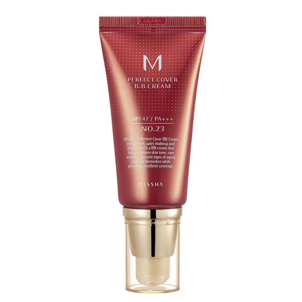 MISSHA M Perfect Cover BB Cream No.23 Natural Beige for Light with Neutral Skin Tone SPF 42 PA+++ 1.
