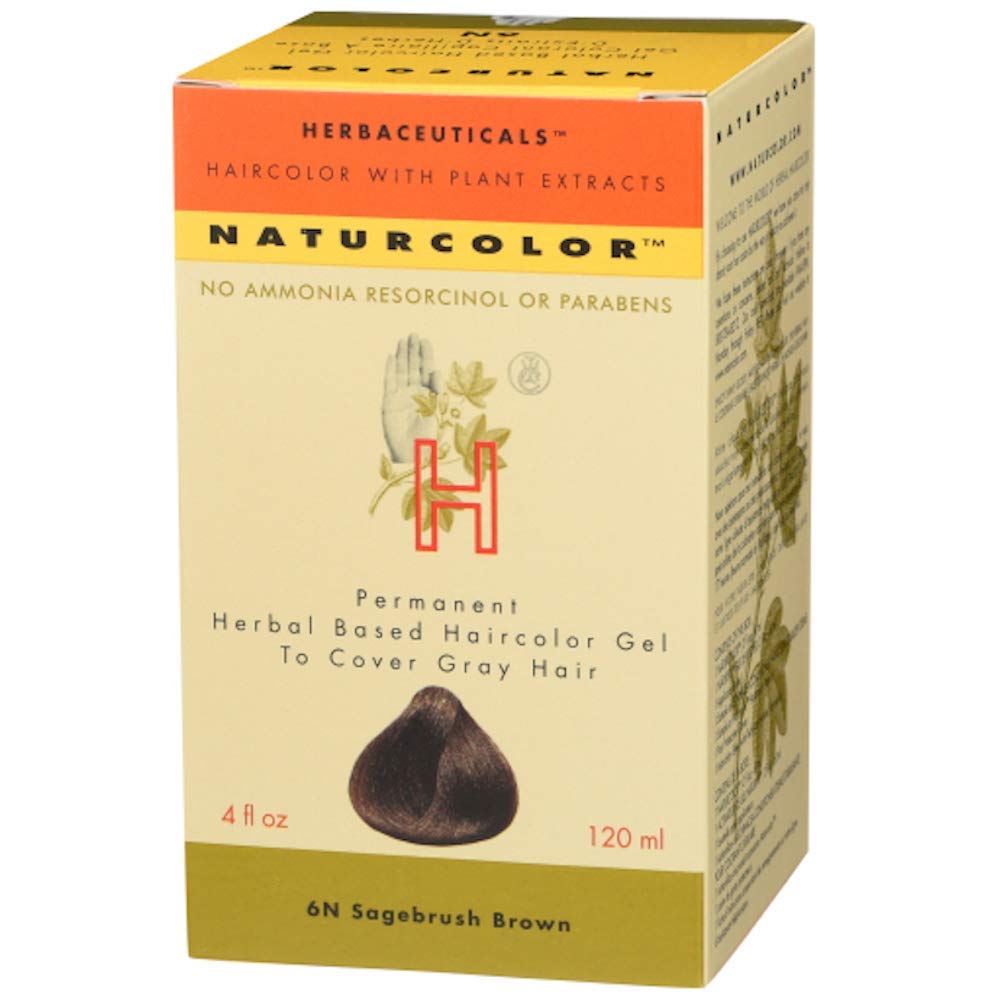 Naturcolor Herbal Based Permanent Hair Color Gel - 6N - Sagebrush Brown - 4 Fl.Oz (120ml)