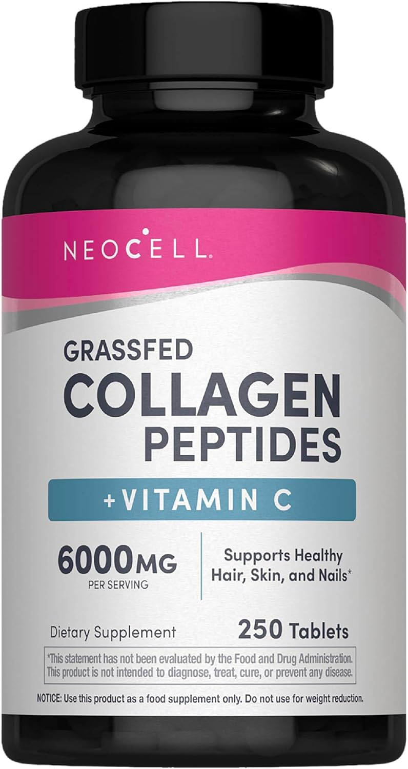 NeoCell Super Collagen with Vitamin C, #1 Collagen Tablet Brand Collagen Peptides Types 1 & 3 for Hair, Skin, Nails & Joints - 250 Tabs