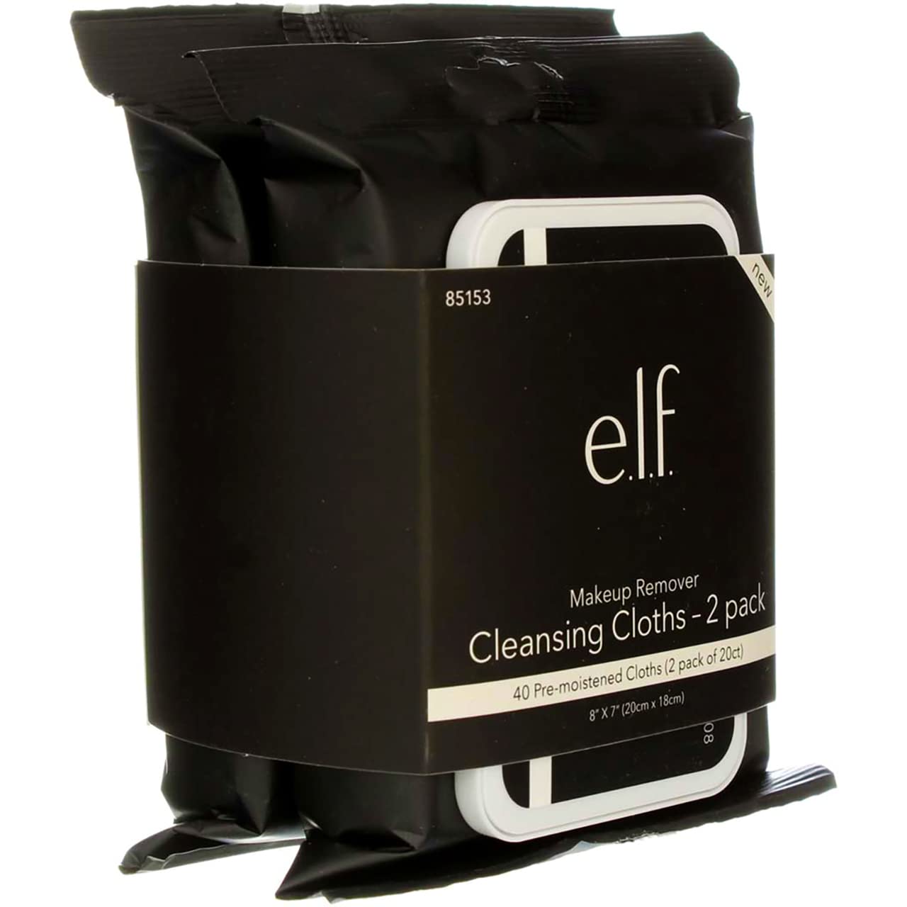 New Makeup Remover Cleansing Cloth by E.L.F Studio - 2 Packs of 20 Cloths each - 16.8oz (476g)
