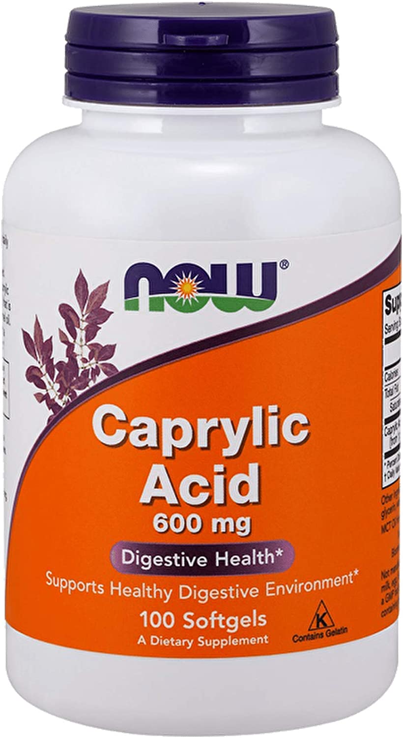 NOW Foods Caprylic Acid 600mg -100 Softgels