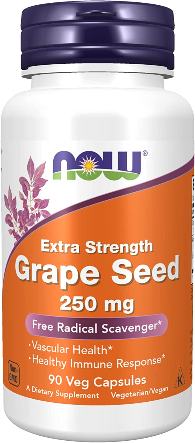 NOW Foods Extra Strength Grape Seed Highly Concentrated Extract, 250mg - 90 Vcaps