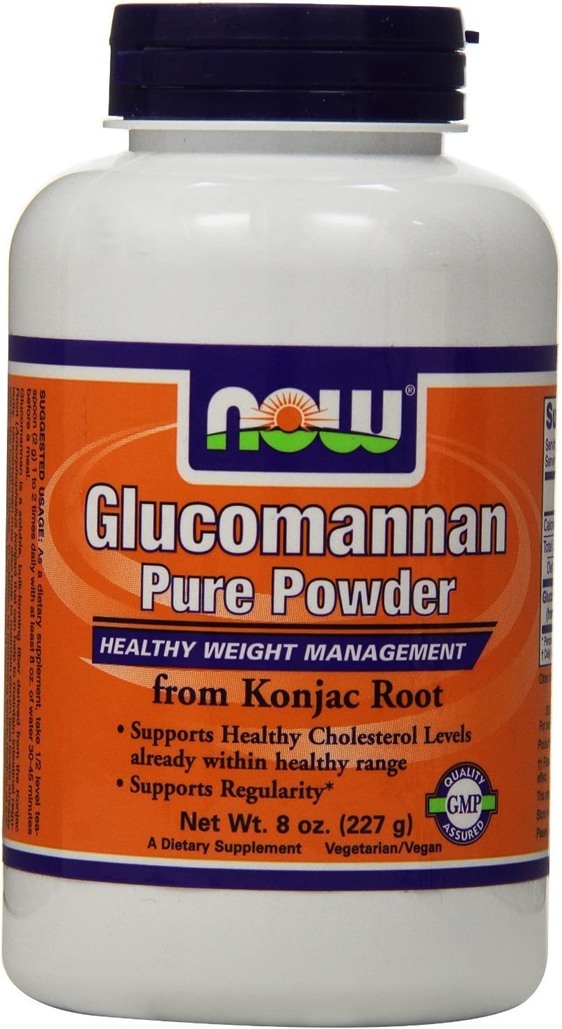 NOW Foods Glucomannan 100% Pure Powder, Pack of 4 - 8 Oz (227g)