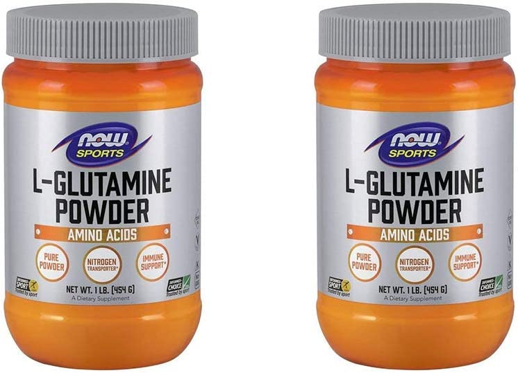 NOW Foods L-Glutamine Pure Powder, (Pack of 2) - 1.0Lb (454g)
