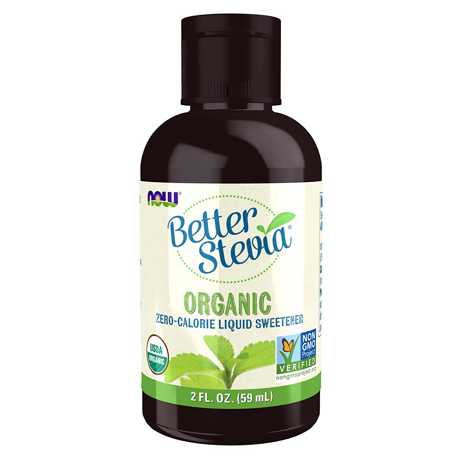 NOW Foods, Certified Organic BetterStevia Liquid, Zero-Calorie Liquid Sweetener, Low Glycemic Impact
