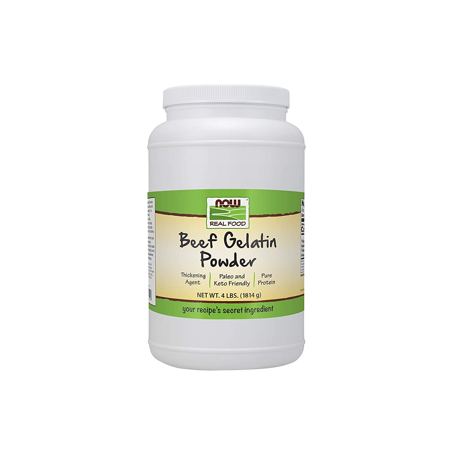 NOW Natural Foods Beef Gelatin Powder - 4.0 Pound (1.8kg)