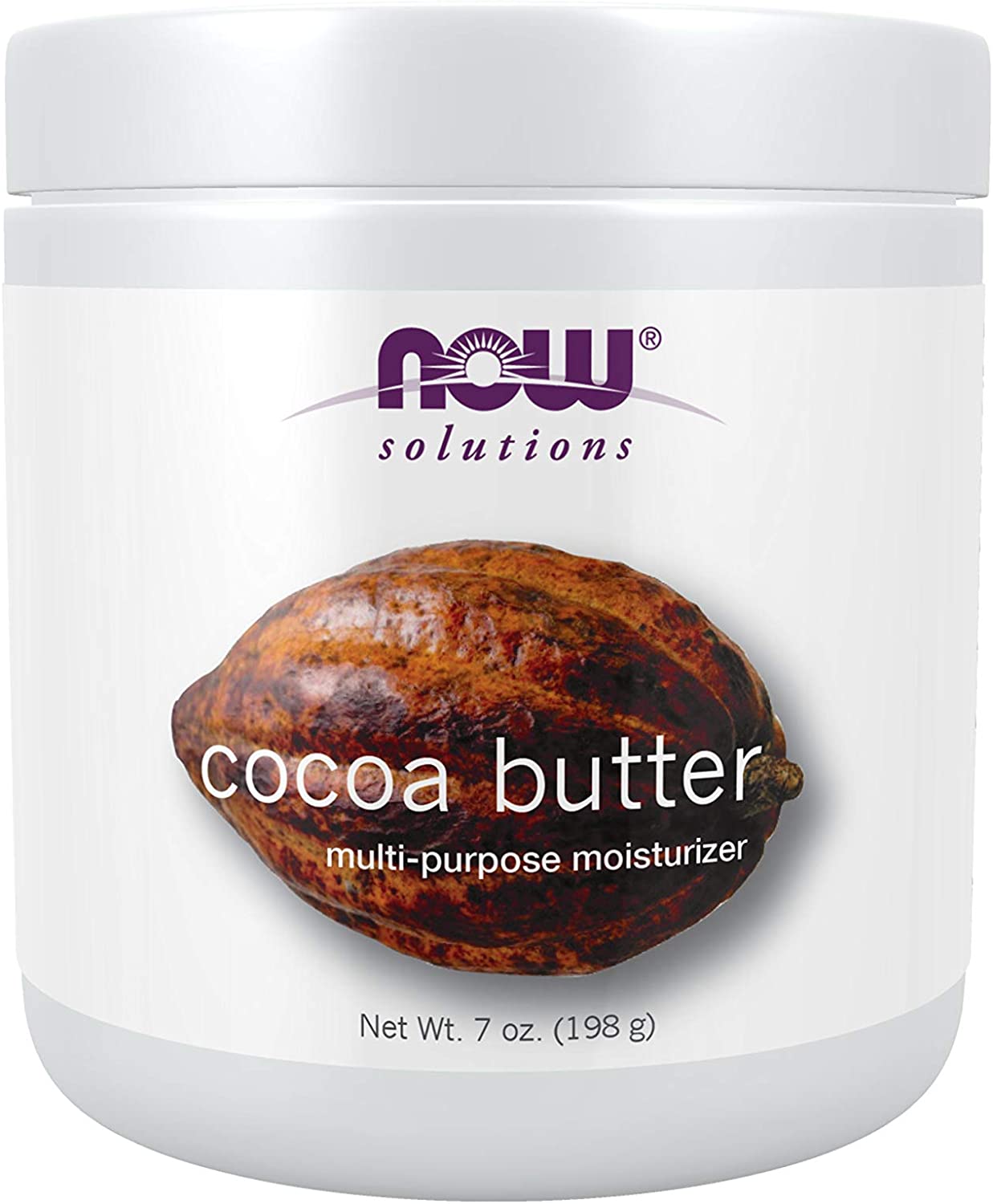 NOW Solutions, Cocoa Butter, Multi-Purpose Skin Body Moisturizer - 7.0 Oz (198g)