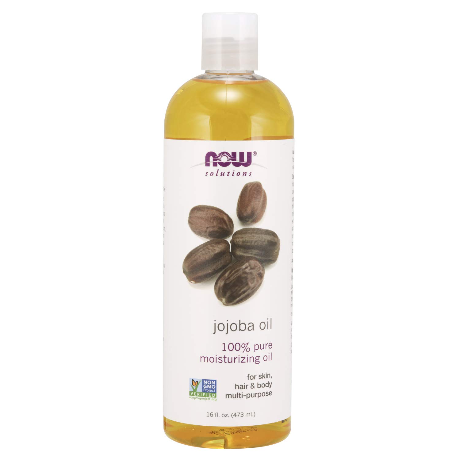 Now Solutions, Jojoba Oil, 100% Pure Moisturizing, Multi-Purpose Oil for Face, Hair and Body, 16 Fl Oz (Pack of 1)