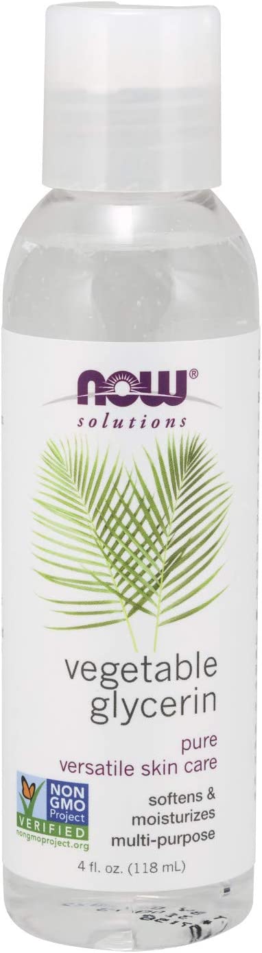 NOW Solutions, Vegetable Glycerin, 100% Pure, Versatile Skin Care, Softening and Moisturizing - 4 Fl.Oz (118ml)